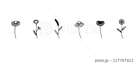 Loose Stemmed Blooms. A flowing set of loosely drawn flower stems with a relaxed organic feel and fine details, ideal for natural compositions. Loose Stemmed Blooms. A flowing set of loosely drawn flower stems with a relaxed organic feel and fine details, ideal for natural compositions. 127767822