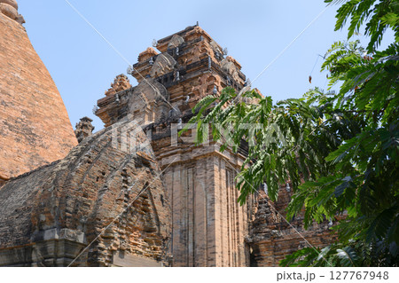 Roof of ancient sacred Po Nagar Cham Tower built in the 12th century in Nha Trang, Vietnam 127767948