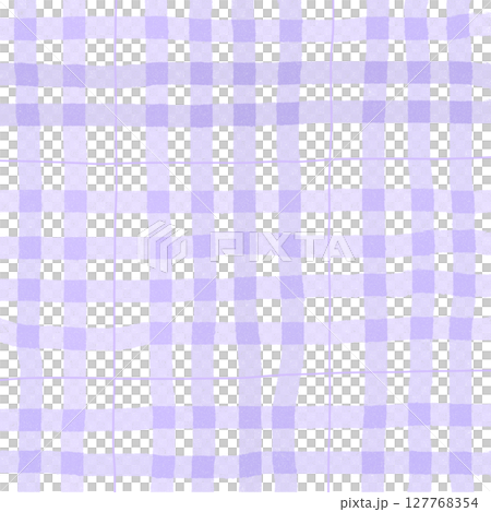 Purple Plaid Gingham Madras Check Hand Drawn Background Pattern Overlay 127768354