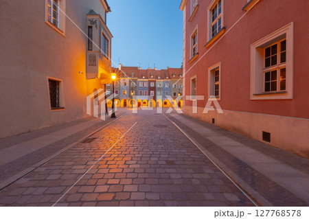 Old Market Square houses at dawn in Poznan Poland 127768578