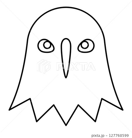 Eagle head falcon egyptian mythology Ra Ancient deity sun sky hunter contour outline line icon black color vector illustration image thin flat style 127768599