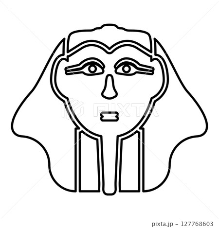 Head pharaoh cop faro mask contour outline line icon black color vector illustration image thin flat style Head pharaoh cop faro mask contour outline line icon black color vector illustration image thin flat style 127768603
