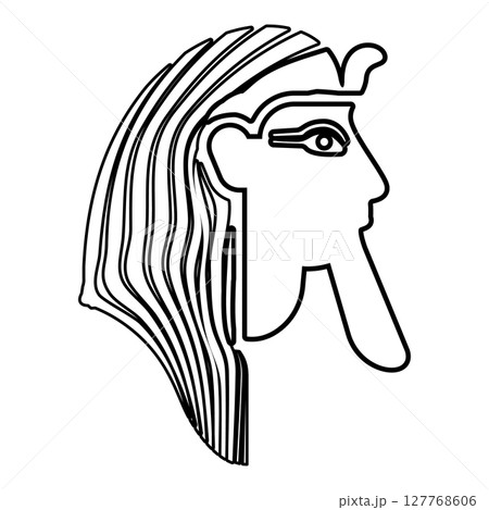 Head pharaoh cop faro mask contour outline line icon black color vector illustration image thin flat style 127768606