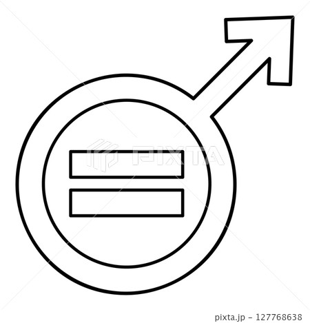 Symbol of gender equality masculism contour outline line icon black color vector illustration image thin flat style Symbol of gender equality masculism contour outline line icon black color vector illustration image thin flat style 127768638