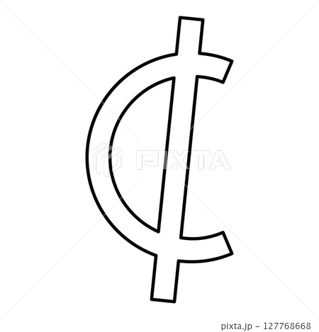 Sedi symbol sign Ghana currency money contour outline line icon black color vector illustration image thin flat style Sedi symbol sign Ghana currency money contour outline line icon black color vector illustration image thin flat style 127768668
