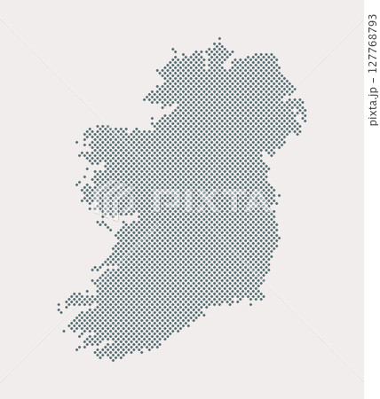 Vector map Ireland from points, dotted template Vector map Ireland from points, dotted template 127768793