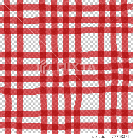 Red Plaid Gingham Check Hand Drawn Background Pattern Overlay Red Plaid Gingham Check Hand Drawn Background Pattern Overlay 127768871