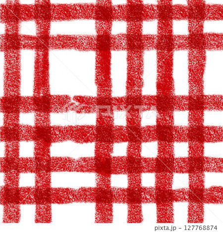 Red Plaid Gingham Check Hand Drawn Background Pattern Overlay 127768874