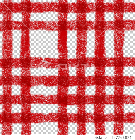 Red Plaid Gingham Check Hand Drawn Background Pattern Overlay 127768874