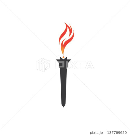 Torch vector icon illustration design template 127769620