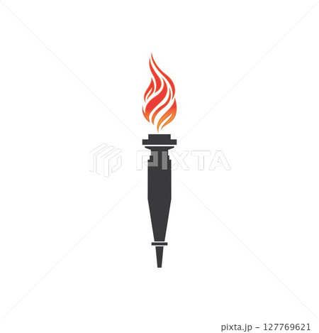 Torch vector icon illustration design template 127769621