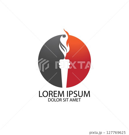 Torch vector icon illustration design template Torch vector icon illustration design template 127769625