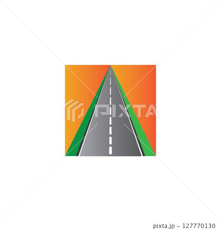 Road icon isolated on white background. Road icon isolated on white background. 127770130
