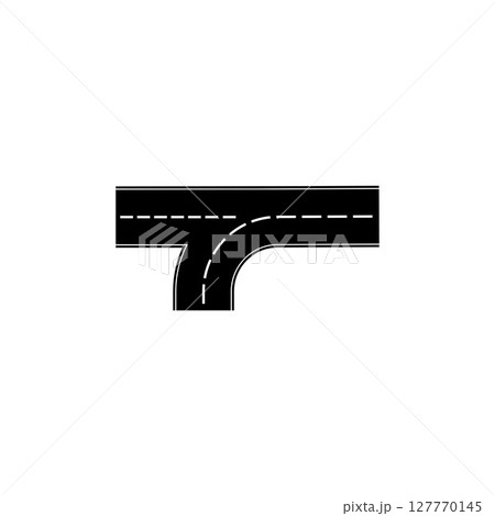 Road icon isolated on white background. Road icon isolated on white background. 127770145