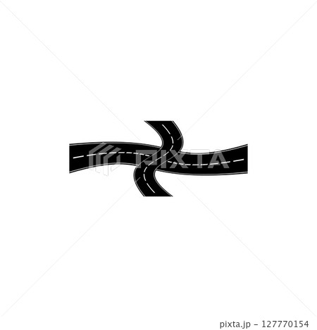 Road icon isolated on white background. Road icon isolated on white background. 127770154