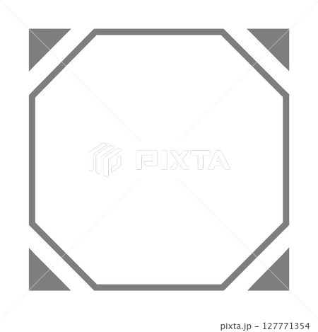グレーフレーム付き八角形・透過背景素材 グレーフレーム付き八角形・透過背景素材 127771354