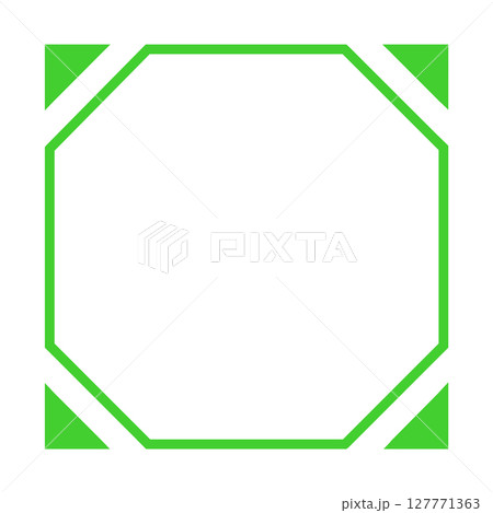 緑フレーム付き八角形・透過背景素材 緑フレーム付き八角形・透過背景素材 127771363
