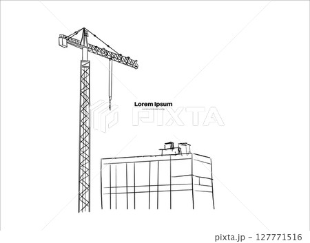Building crane sketch 127771516