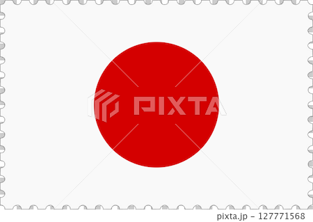 Japanese flag stamp illustration 127771568