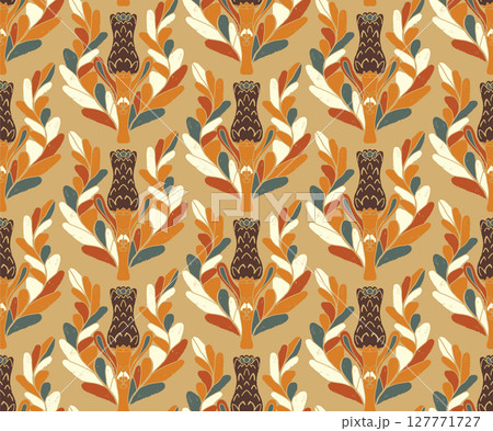 seamless pattern with bird feathers seamless pattern with bird feathers 127771727