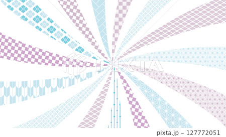 夏の季節の涼しい和柄背景イラスト 127772051