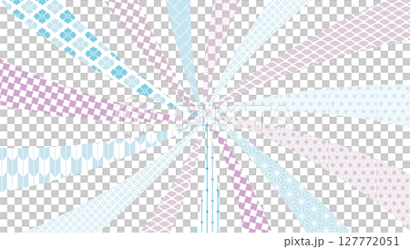 夏の季節の涼しい和柄背景イラスト 127772051