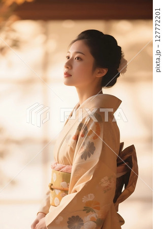 美しい着物女性 127772201