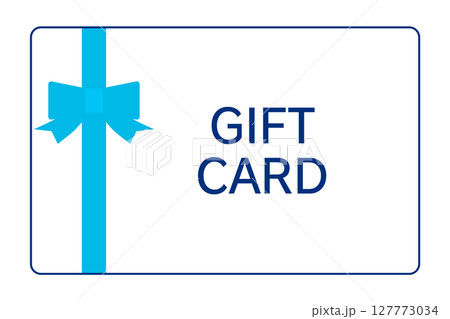 水色のリボン付きギフトカード 127773034