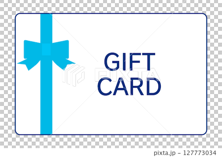 水色のリボン付きギフトカード 127773034
