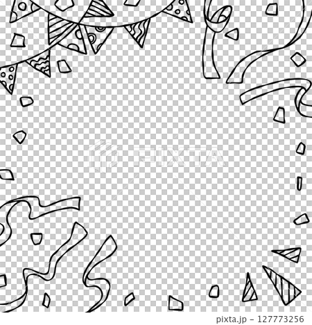 手繪裝飾框，線條畫，方形尺寸 127773256