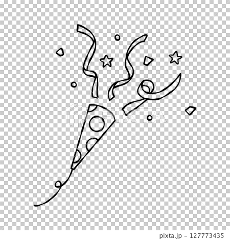 Hand-drawn decoration materials, party crackers, line drawings Hand-drawn decoration materials, party crackers, line drawings 127773435