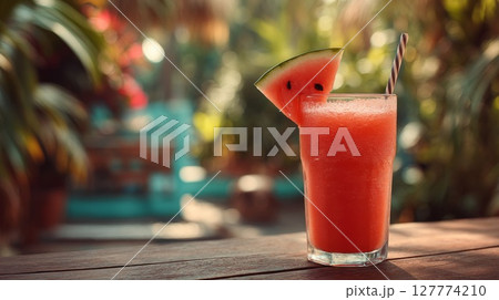 Refreshing Watermelon Smoothie in a Glass Refreshing Watermelon Smoothie in a Glass 127774210
