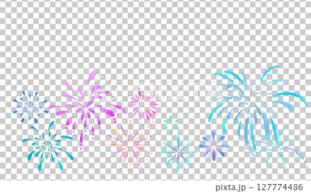用水彩畫的煙花框架圖 127774486