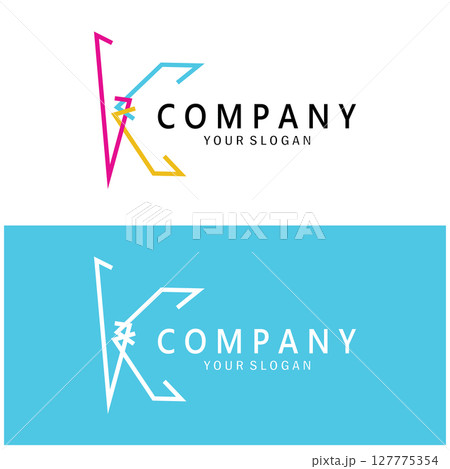 The letter K logo design is simple, elegant, modern, unique and luxurious. Logo for business cards, business, companies, fashion and brands, offices The letter K logo design is simple, elegant, modern, unique and luxurious. Logo for business cards, business, companies, fashion and brands, offices 127775354