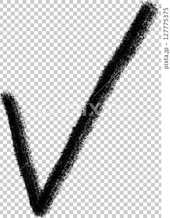 黒い手書きのチェックマークイラスト 127775375