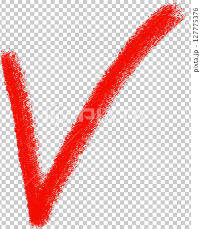 Red handwritten check mark illustration 127775376