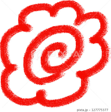 赤い手書きのはなまるマークイラスト 127775377