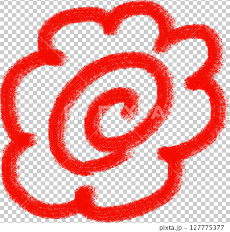 赤い手書きのはなまるマークイラスト 127775377