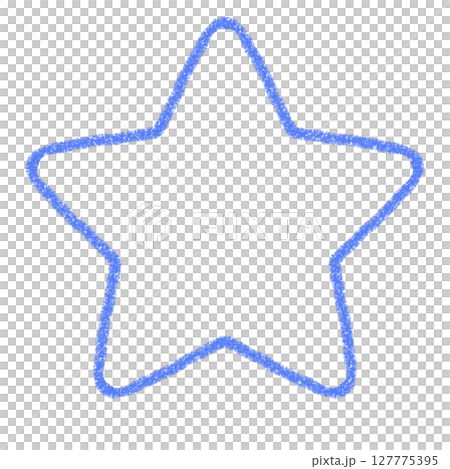 Hand-drawn simple star illustration Blue Illustration Material Icon Crayon style 127775395