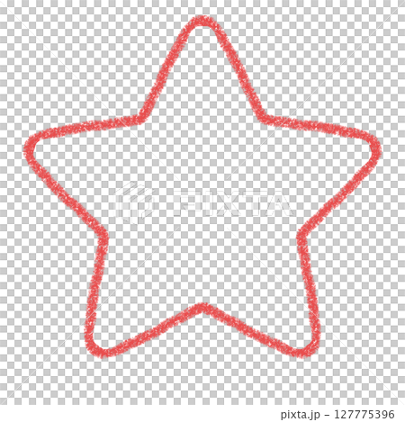 Hand-drawn simple star illustration Red Illustration Material Icon Crayon style 127775396
