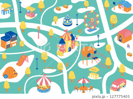 遊園地の風景 遊園地の風景 127775403
