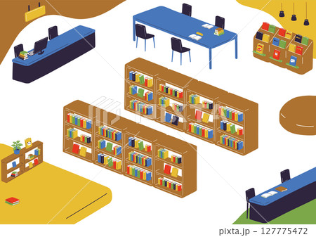 図書館の風景 127775472