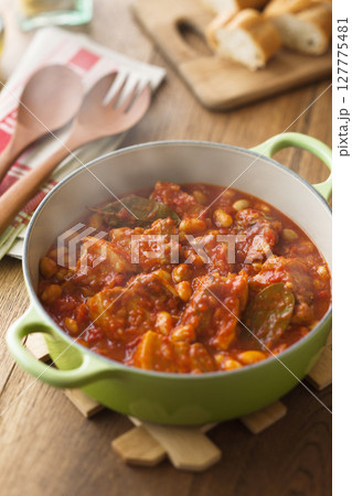豚バラ肉と大豆のトマト煮 豚バラ肉と大豆のトマト煮 127775481