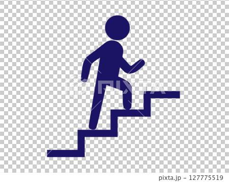 Icon (silhouette) of a person climbing stairs 127775519