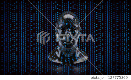 The Human Bust Ana AGI for Technology concept 3d rendering. The Human Bust Ana AGI for Technology concept 3d rendering. 127775869