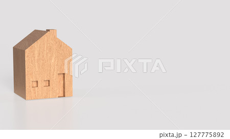 The Wood House on white Background for property or Building concept 3d Rendering. The Wood House on white Background for property or Building concept 3d Rendering. 127775892