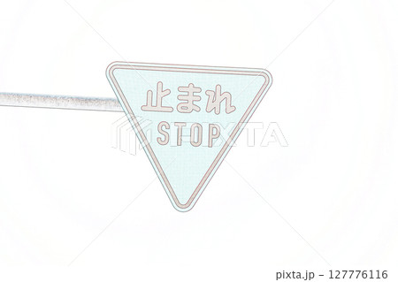 ”一時停止英語併記 ”道路標識” イラストイメージ ”一時停止英語併記 ”道路標識” イラストイメージ 127776116