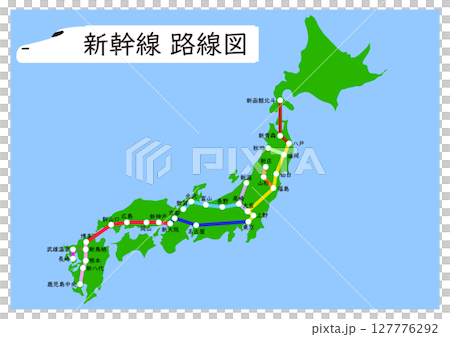 新幹線の路線図マップ 新幹線の路線図マップ 127776292