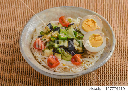 夏の味覚　夏野菜ソウメン 127776410
