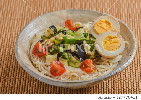 夏の味覚 夏野菜ソウメン 夏の味覚 夏野菜ソウメン 127776411